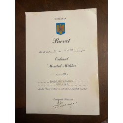 Brevet Ordinul MERITUL...