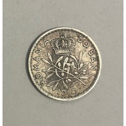 Monedă argint 50 bani 1910...